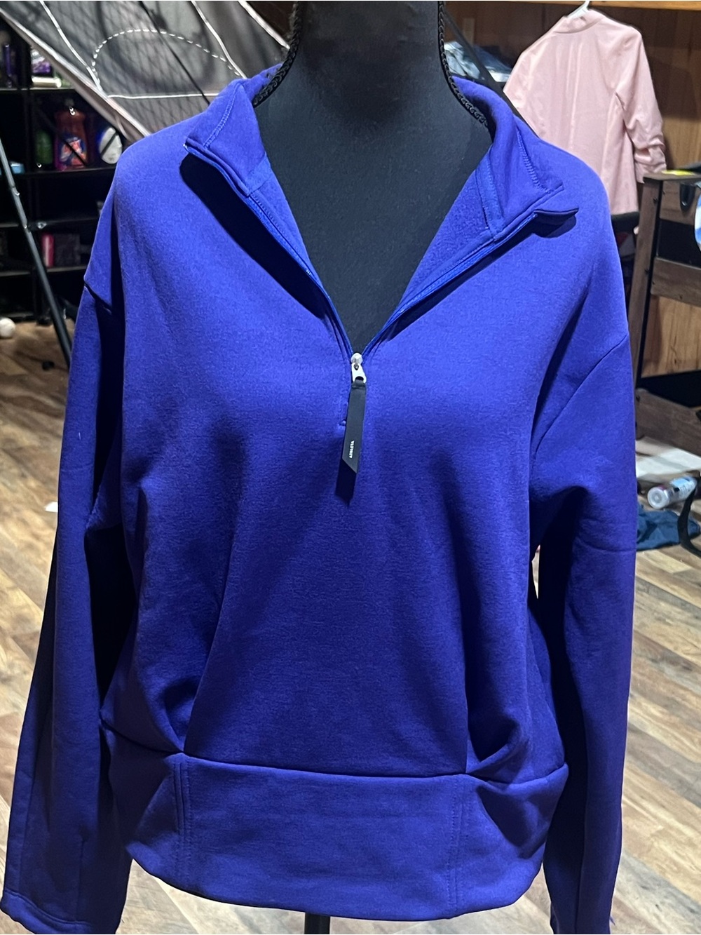 Athleta Deep Purple Quarter-Zip Pullover